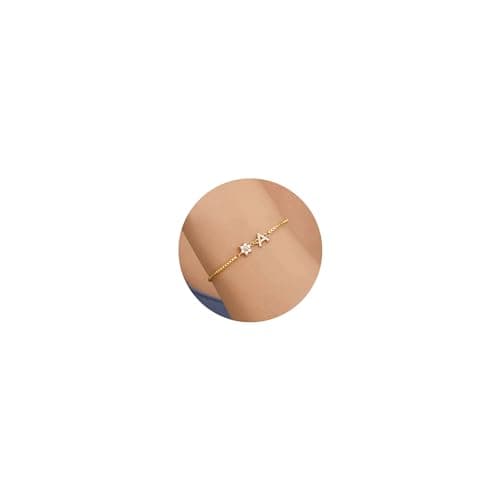 Donyude Floral Adjustable 14k Gold Plated Teen Bridesmaid Bracelet Gifts