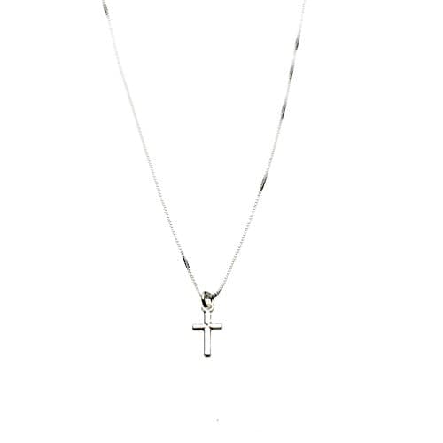 Sterling Silver Tiny Cross Charm Necklace by Joyful Creations Italy
