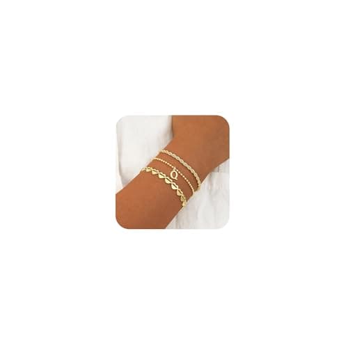 Tasiso 18K Gold Plated Initial Bracelet for Women Dainty Monogram Jewelry Gifts
