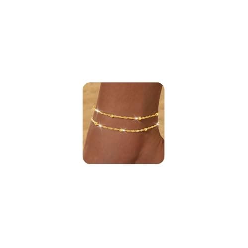 Waterproof Gold and Silver Anklets for Teen Girls