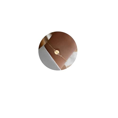 Personalized 18K Gold Plated Initial Charm Bracelet for Women