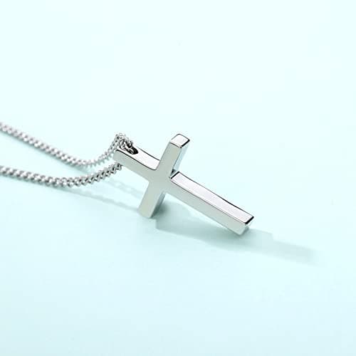 Black Gold Silver Cross Necklace for Boys & Men, Religious Jewelry Gifts