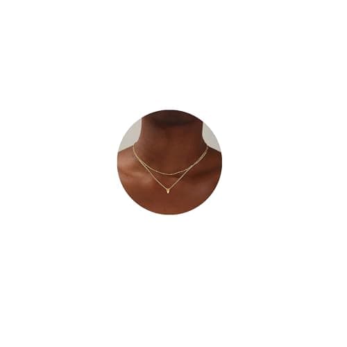Layered Gold Plated Stainless Steel Initial Pendant Necklace for Women
