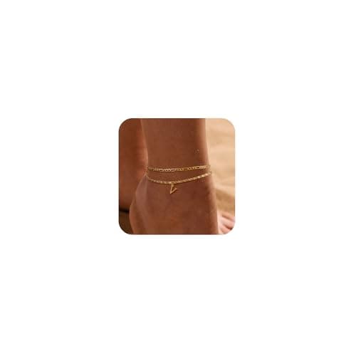 Tasiso Women's Waterproof 14K Gold Filled Anklet Jewelry