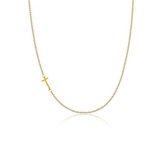 VIROMY Dainty 14K Gold Plated Minimalist Initial Name Choker Necklace