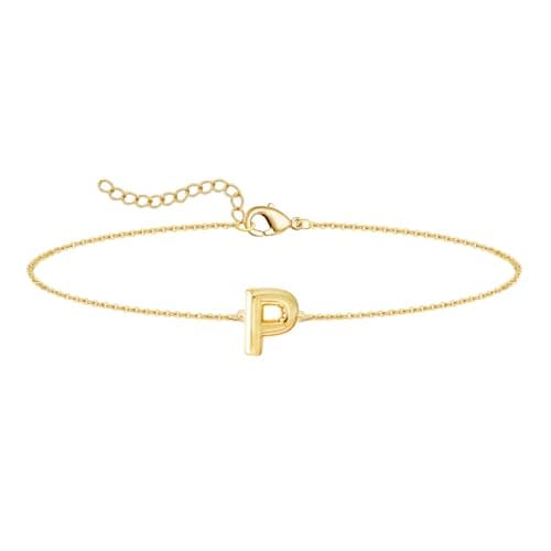 Gold Plated Balloon Letter Necklace A-Z for Women