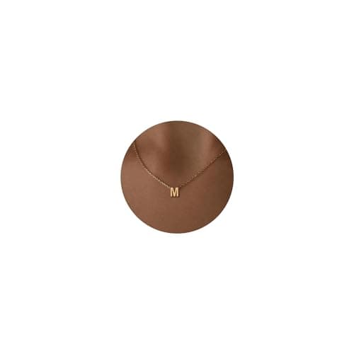 14k Gold Plated Dainty Initial Letter Pendant Choker for Women