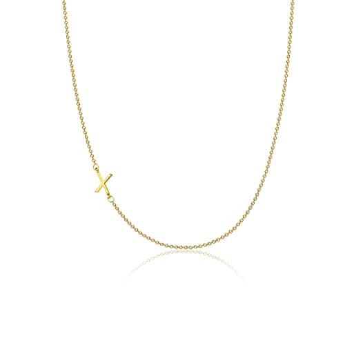 VIROMY Dainty 14K Gold Plated Minimalist Initial Name Choker Necklace