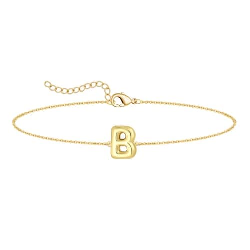 Gold Plated Balloon Letter Necklace A-Z for Women