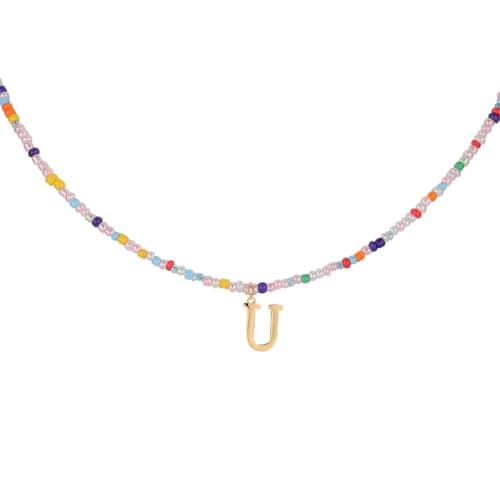 Mikovivi Bohemian Letter Pendant Necklace for Teens