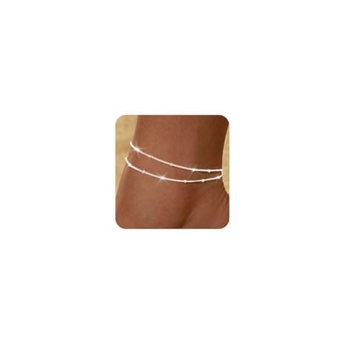 Waterproof Gold and Silver Anklets for Teen Girls