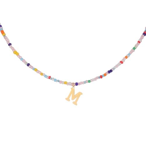 Mikovivi Bohemian Letter Pendant Necklace for Teens