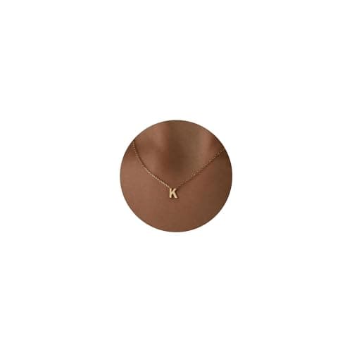 14k Gold Plated Initial Letter Choker Necklace for Women