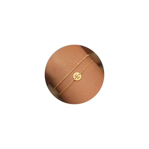 Decholly Gold Plated Initial Letter Bracelet for Women & Girls