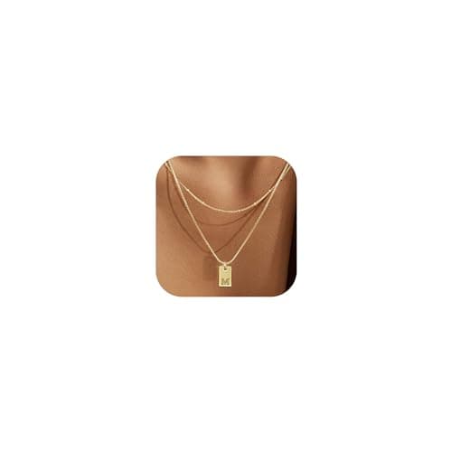 Krfy Iced Out Miami Cuban Chain 18K Gold Plated Initial Pendant for Women