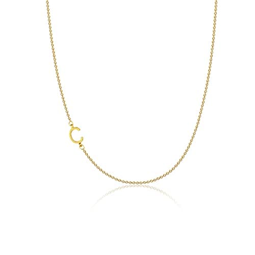 VIROMY Dainty 14K Gold Plated Minimalist Initial Name Choker Necklace