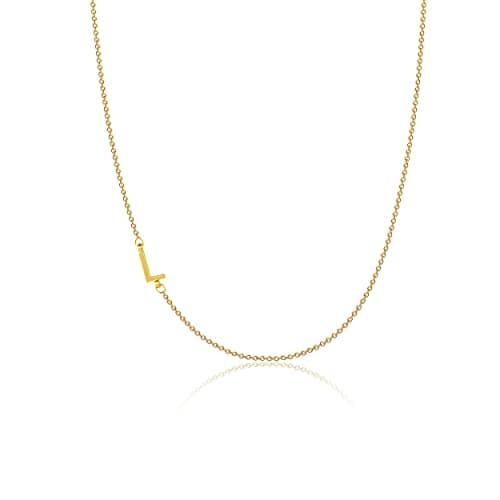 VIROMY Dainty 14K Gold Plated Minimalist Initial Name Choker Necklace