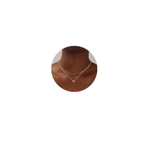 Layered Gold Plated Stainless Steel Initial Pendant Necklace for Women