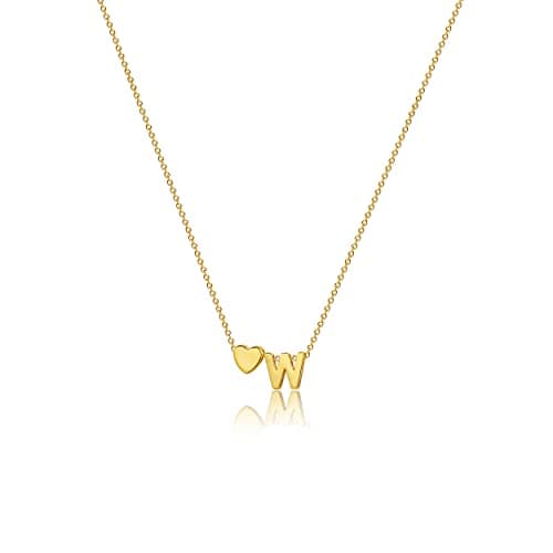VIROMY Gold Initial Heart Necklace for Women Dainty 14K Gold Plated Pendant Jewelry