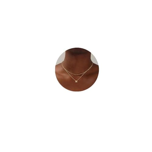 Layered Gold Plated Stainless Steel Initial Pendant Necklace for Women