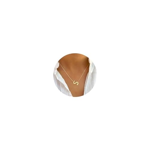 Ursteel Dainty 14K Gold Plated Initial Necklaces for Women