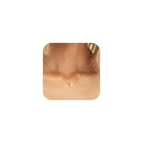 BAYLAY Kids Valentine's Heart Initial Necklaces A-Z Gold Plated Valentines Gifts