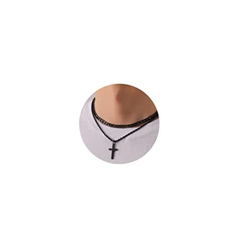 P. BLAKE Men & Boys Layered Cross Choke Necklace with Figaro Chain Jewelry
