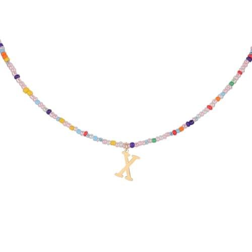 Mikovivi Bohemian Letter Pendant Necklace for Teens