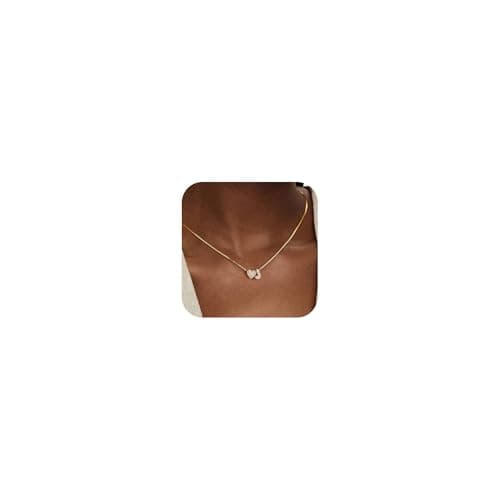 Turandoss Gold Heart Initial Necklace for Women