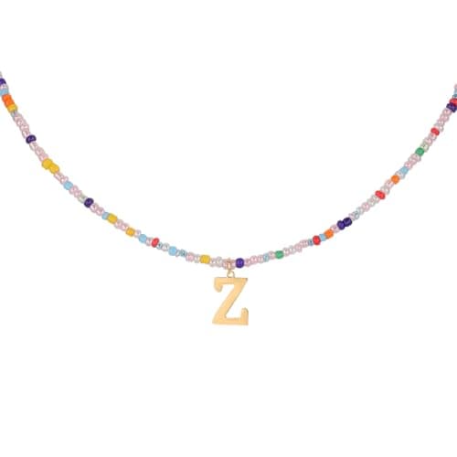 Mikovivi Bohemian Letter Pendant Necklace for Teens