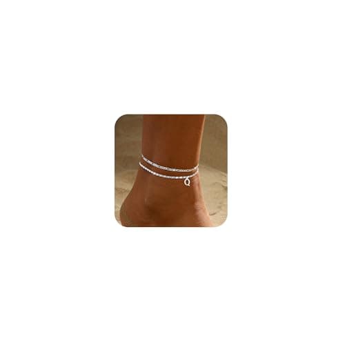 Tasiso Women's Waterproof Sterling Silver Plated Anklet Jewelry