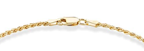 Italian 18K Gold Over Sterling Silver Diamond-Cut Rope Anklet for Women, 925 Made in Italy