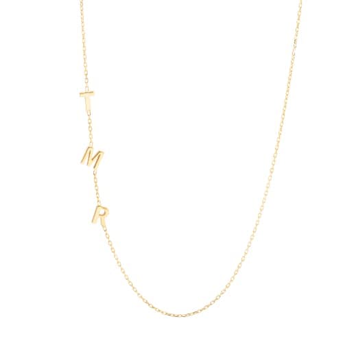 SilveristicJewelry 925 Sterling Silver Sideways Initial Necklace, Custom Letter Gift for Her