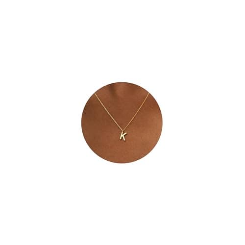 HANLI Initial Dainty Necklaces - 14k Gold Plated A-Z Personalized Monogram Necklace for Women