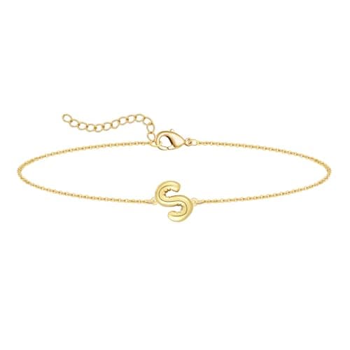 Gold Plated Balloon Letter Necklace A-Z for Women