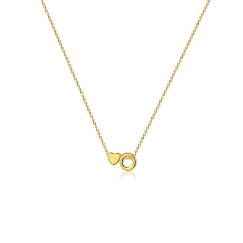 VIROMY Gold Initial Heart Necklace for Women Dainty 14K Gold Plated Pendant Jewelry