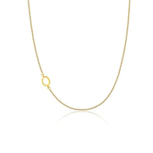 VIROMY Dainty 14K Gold Plated Minimalist Initial Name Choker Necklace