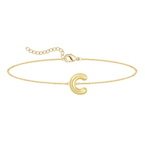 Gold Plated Balloon Letter Necklace A-Z for Women