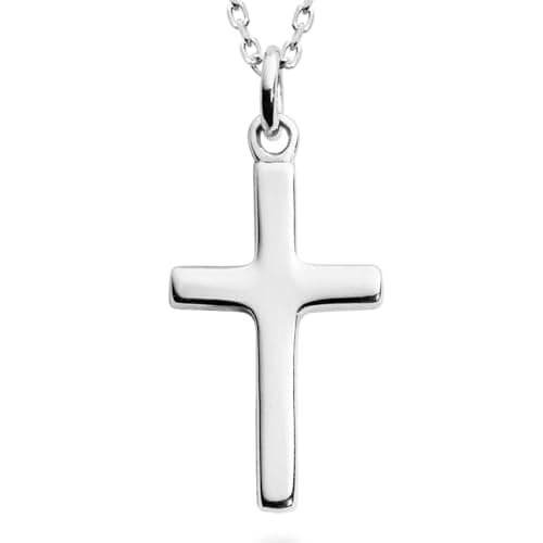 Miabella Italian 18K Gold Plated Small Cross Pendant Necklace