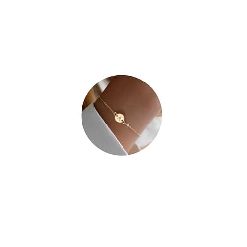 Personalized 18K Gold Plated Initial Charm Bracelet for Women