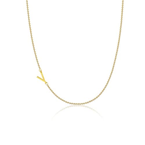 VIROMY Dainty 14K Gold Plated Minimalist Initial Name Choker Necklace