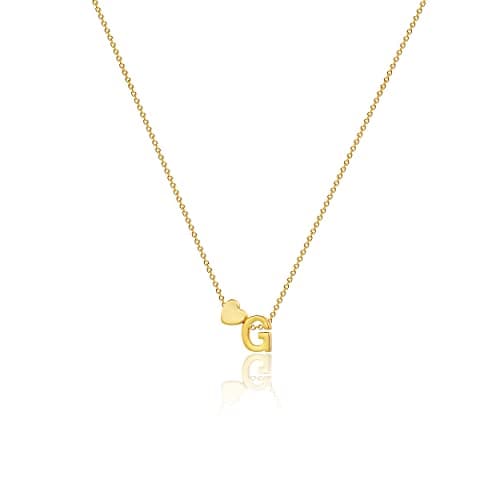 VIROMY Gold Initial Heart Necklace for Women Dainty 14K Gold Plated Pendant Jewelry