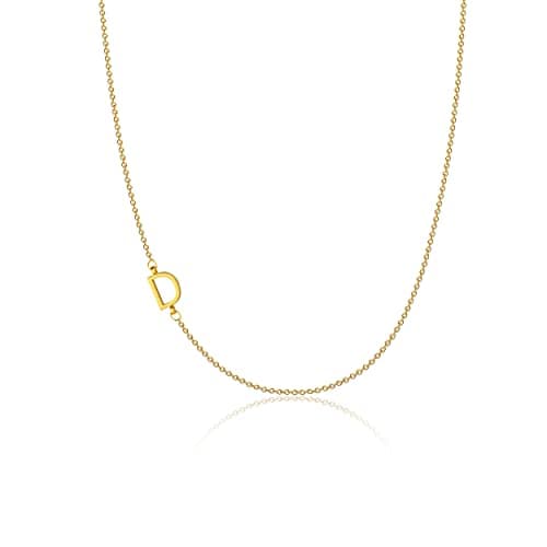 VIROMY Dainty 14K Gold Plated Minimalist Initial Name Choker Necklace