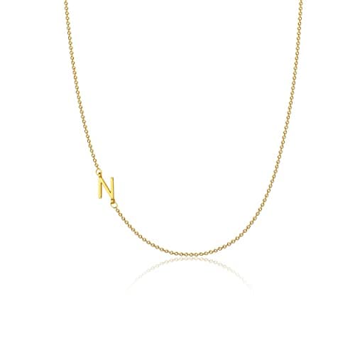VIROMY Dainty 14K Gold Plated Minimalist Initial Name Choker Necklace