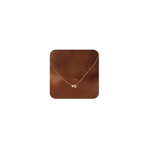 Gold Plated Heart Charm Necklace for Women A-Z Pendant Birthday Christmas Gifts
