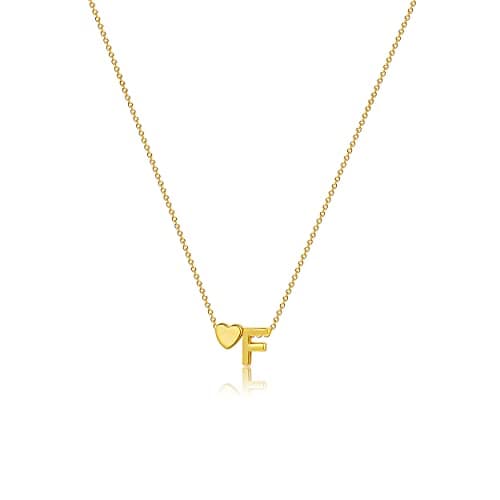VIROMY Gold Initial Heart Necklace for Women Dainty 14K Gold Plated Pendant Jewelry