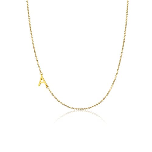 Sewyer Women's 14K Gold Plated Dainty Initial Necklace Personalized Letter Jewelry Gift