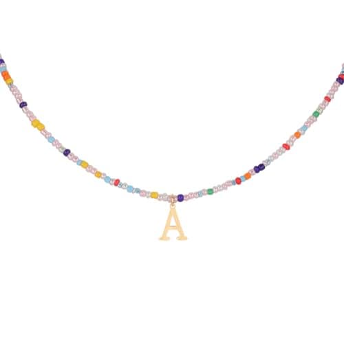 Mikovivi Bohemian Letter Pendant Necklace for Teens