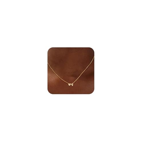 Gold Plated Heart Charm Necklace for Women A-Z Pendant Birthday Christmas Gifts