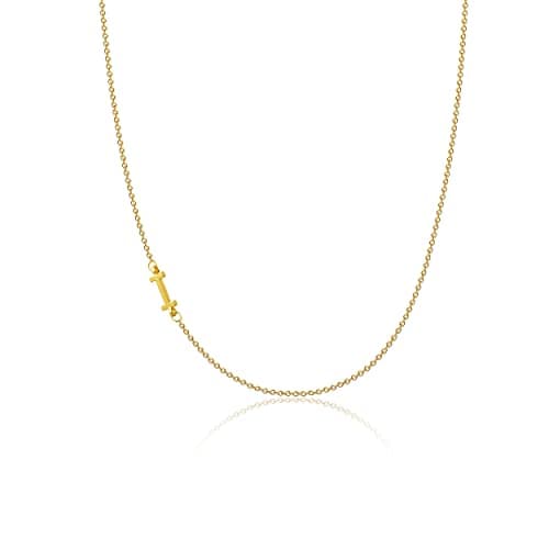VIROMY Dainty 14K Gold Plated Minimalist Initial Name Choker Necklace